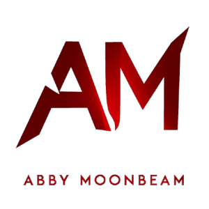 Abby Moonbeam Official Logo - Crimson (Branding & Dynamic Energy) The official logo of Abby Moonbeam, symbolizing the **dynamic energy** and **driving intensity** of The Electronic Rockstar brand.